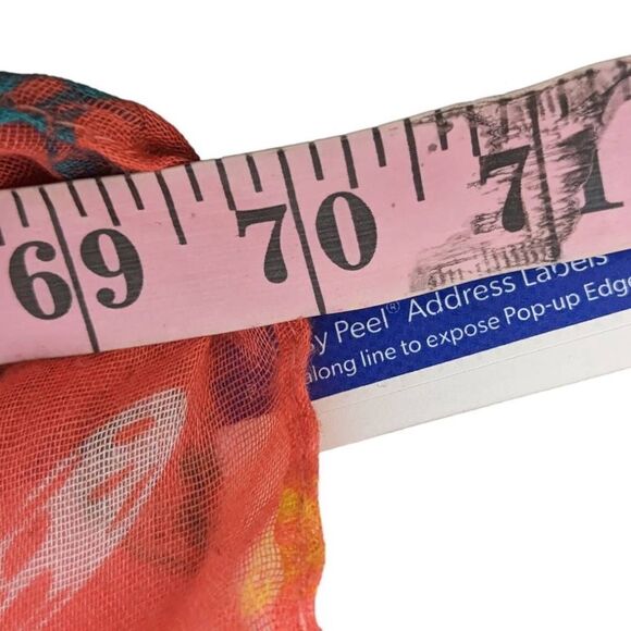 Fashionable Skull Pattern Design Inspired Multicolored Skulls Scarf Orange Large - Picture 7 of 10